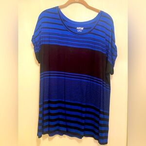 NBW(XL) Royal Blue and Black Striped Shirt